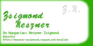 zsigmond meszner business card